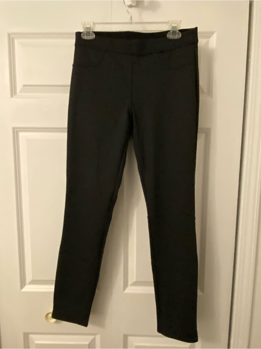 Dotted Black Textured Knit pull on dress pants